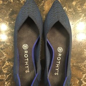 Rothy’s dark blue and black phython